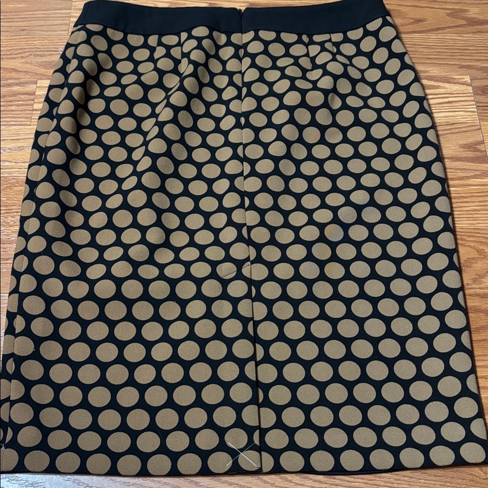 Talbots Black Tan Polka Dot A-Line Skirt - Picture 6 of 6